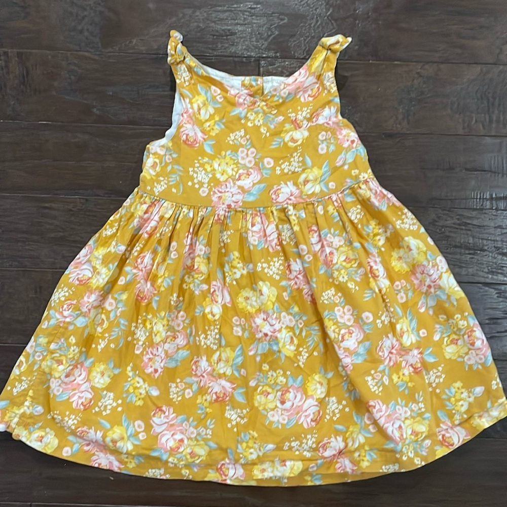 Floral Mustard Yellow Fall Spring Dress Girls 2T